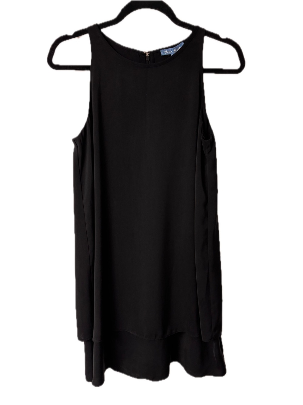 Fleur Bleue Sleeveless Black Midi Shift Dress - NWT